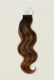 VELIA Caramel Brown Balayage individual hair shade sample