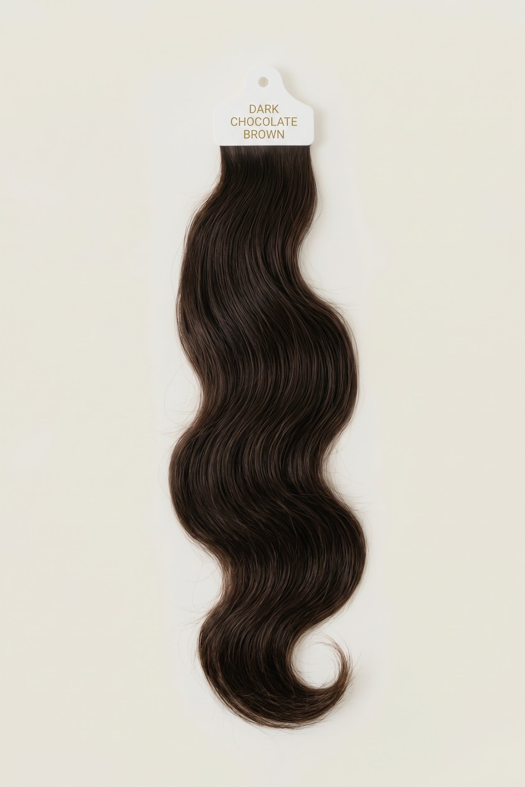 VELIA Dark Chocolate Brown individual hair shade sample