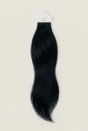 VELIA Jet Black individual hair shade sample